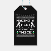 kerstontwerp voor Hockey Lovers Cadeaulabel (Voorkant)