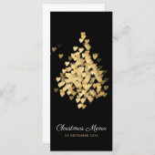 Kerstontwerp - Zwart Gold flatmenu Menu (Voorkant / Achterkant)