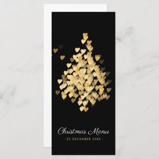 Kerstontwerp - Zwart Gold flatmenu Menu (Voorkant / Achterkant)