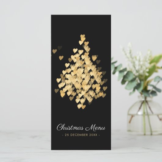 Kerstontwerp - Zwart Gold flatmenu Menu (Staand voorkant)