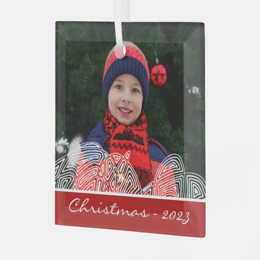 kerstontwerpversiering glas ornament (Voorkant links)