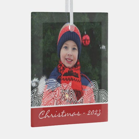 kerstontwerpversiering glas ornament (Voorkant Rechts)