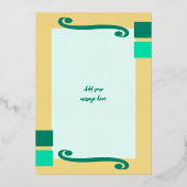 Kerstoom voegt foto's groen goud toe folie feestdagenkaart (Achterkant)