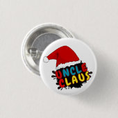 kerstoomie claus ronde button 3,2 cm (Voorkant /achterkant)