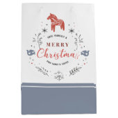 kerstoornamente typografie, bladeren, bladeren en medium cadeauzakje (Voorkant)