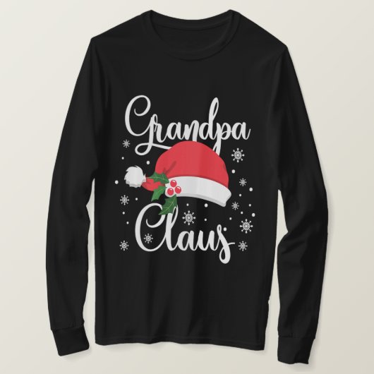 Kerstopa Claus Matching Pajama Santa Hat T-shirt (Design voorkant)