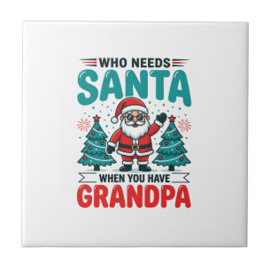 Kerstopa Sinterklaas Familie Tegeltje