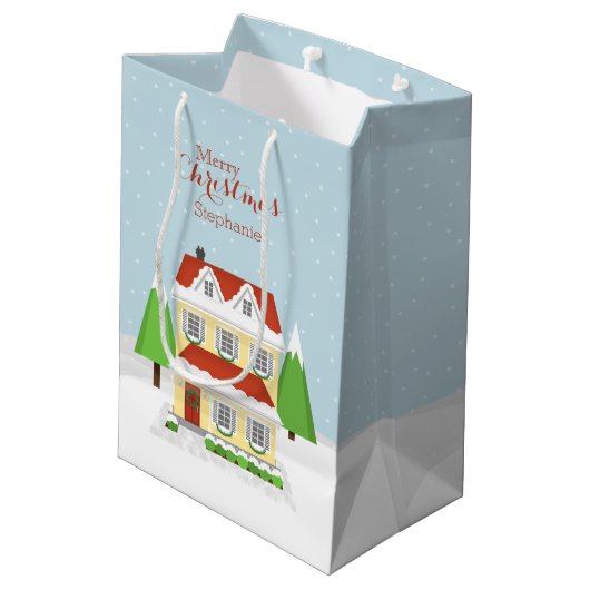 Kerstopening Medium Cadeauzakje (Achterkant Gekanteld)