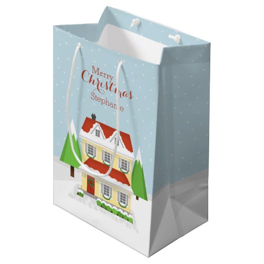 Kerstopening Medium Cadeauzakje (Voorkant Gekanteld)