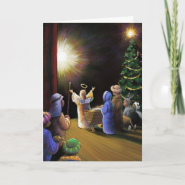 kerstoptocht feestdagen kaart