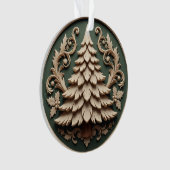 Kerstornament 2025 – Houtsnijstijl Ornament (voorkant)