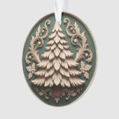 Kerstornament 2025 – Houtsnijstijl Ornament (voorkant)