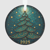 Kerstornament 2025 Nep Gebrandschilderd Glas Eff.  Ornament (achterkant)