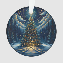 Kerstornament 2025 – Winter Nacht Boom 1 Ornament