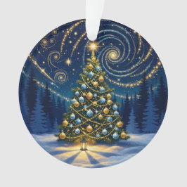 Kerstornament 2025 – Winter Nacht Boom 2 Ornament
