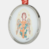 Kerstornament: aartsengel Gabriël Metalen Ornament (Links)
