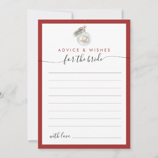 Kerstornament Advies en Wensen Kaart (Voorkant)