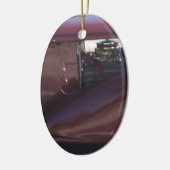 Kerstornament antieke auto keramisch ornament (Links)