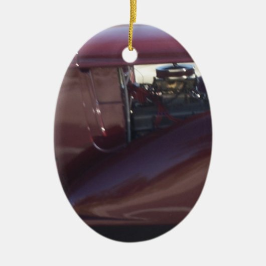 Kerstornament antieke auto keramisch ornament (Voorkant)