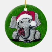 Kerstornament Baby Olifant Keramisch Ornament (Achterkant)