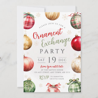 Kerstornament Bal Uitnodiging