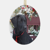 Kerstornament~ Black Labrador puppy Keramisch Ornament (Rechts)