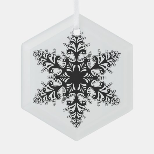 kerstornament-Black Snowflake Ornament (Voorkant)