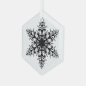 kerstornament-Black Snowflake Ornament (Voorkant links)