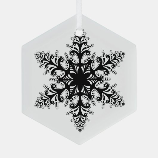 kerstornament-Black Snowflake Ornament (Achterkant)