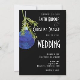 Kerstornament Blauw, Modern Huwelijk Aankondiging