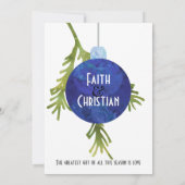 Kerstornament Blauw, Modern Huwelijk Aankondiging (Achterkant)