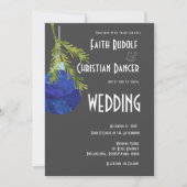 Kerstornament Blauw, Modern Huwelijk Aankondiging (Voorkant)