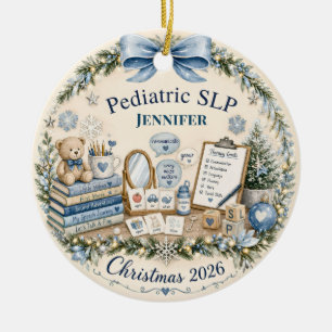Kerstornament cadeau voor kinderlogopedist keramisch ornament