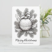 Kerstornament Dennentakken Kleurplaat Feestdagenkaart (Staand voorkant)