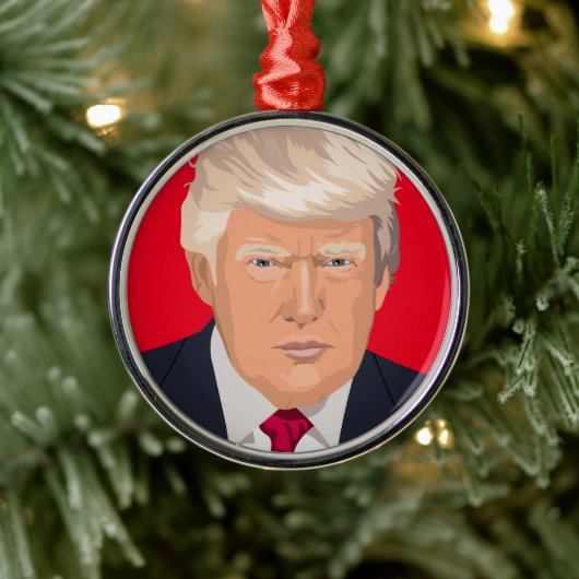 KERSTORNAMENT DONALD TRUMP METALEN ORNAMENT (Boom)