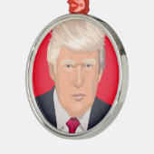 KERSTORNAMENT DONALD TRUMP METALEN ORNAMENT (Links)