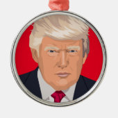 KERSTORNAMENT DONALD TRUMP METALEN ORNAMENT (Voorkant)