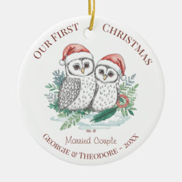 Kerstornament - Eerste kerst als getrouwd paar fot Keramisch Ornament