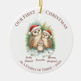 Kerstornament - Eerste kerst familie van 3 Keramisch Ornament