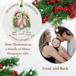 Kerstornament - Eerste kerst familie van 3 Keramisch Ornament