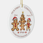 Kerstornament - Eerste kerst met onze hond Keramisch Ornament (Rechts)
