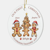 Kerstornament - Eerste kerst met onze hond Keramisch Ornament (Links)