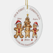 Kerstornament - Eerste kerst met onze kat Keramisch Ornament (Rechts)