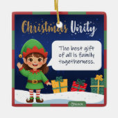 Kerstornament Elf Meisje Keramisch Ornament (Voorkant)