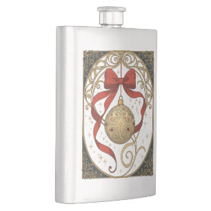 Kerstornament en Rode Lint Art Nouveau Flacon
