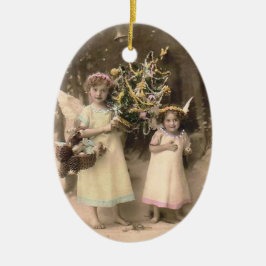 Kerstornament Engelen uit vroeger tijden Foto Keramisch Ornament
