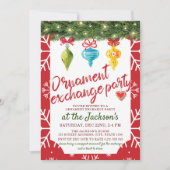 Kerstornament Exchange Party Kaart (Voorkant)