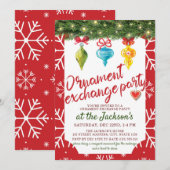 Kerstornament Exchange Party Kaart (Voorkant / Achterkant)