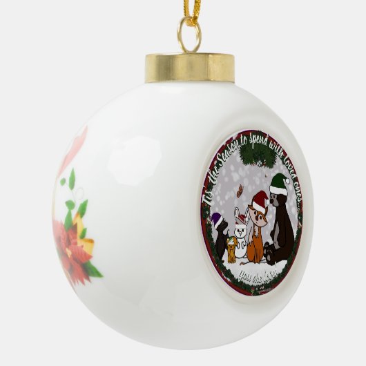 Kerstornament Fig & Friends Keramische Bal Ornament (Links)
