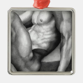kerstornament Fine Art Nude-male Tekening Metalen Ornament